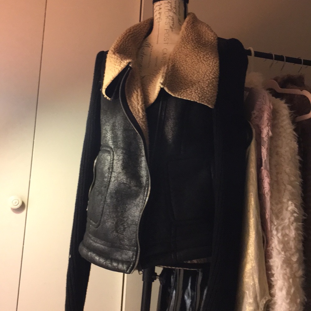 Dkny coat jacket  size M, black $ light coffee